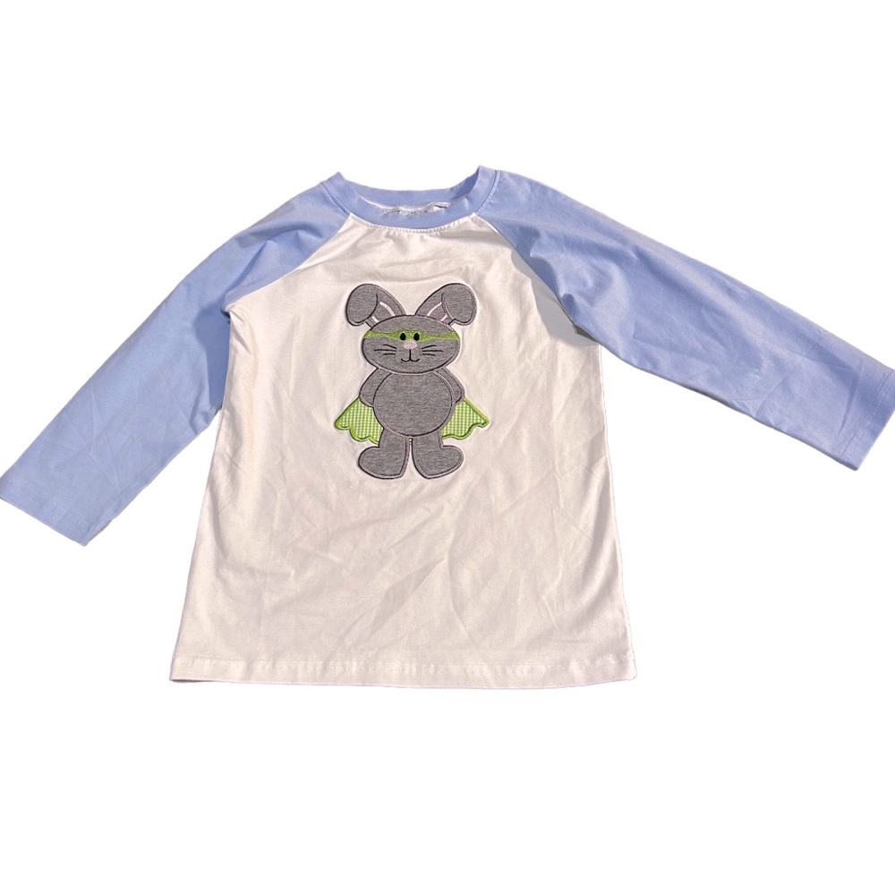 Smock Monkey super bunny embroidered raglan top size 5